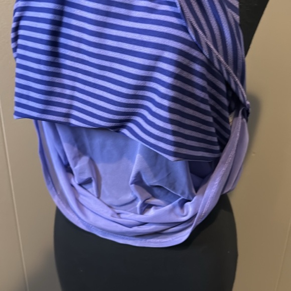 Calia Womens Medium Tank Top Shirt Purple Stripe Sleeveless Scoop Neck Racerback - Picture 2 of 6